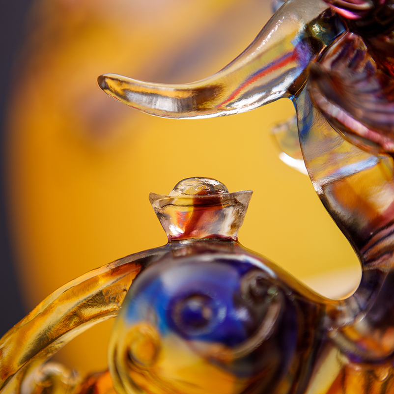 琉璃貔貅（参色）Glazed Glass Pixiu (Multi-Colour)